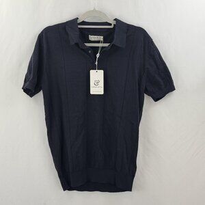 Collars & Co Maranello Vintage Stripe Polo, Navy, Large